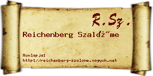 Reichenberg Szalóme névjegykártya
